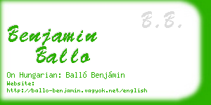 benjamin ballo business card