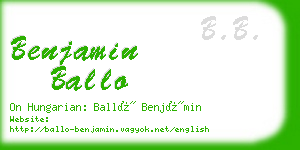 benjamin ballo business card